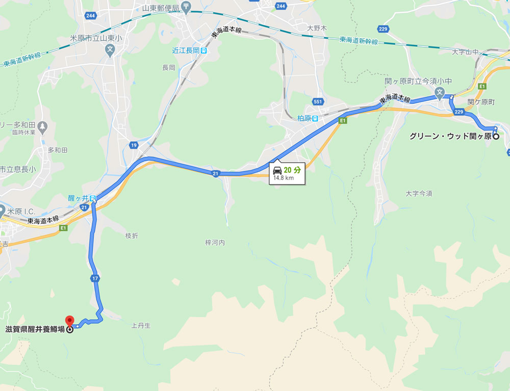 醒ヶ井まで地図